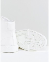 Asos High Top Sneakers In White With Chunky Sole