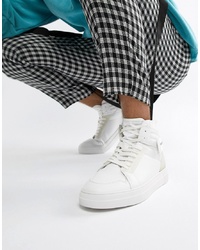 ASOS DESIGN High Top Trainers In White With S