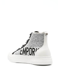 Emporio Armani Intarsia Knit High Top Sneakers