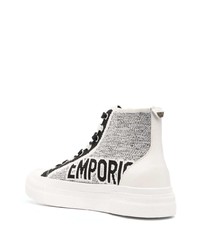 Emporio Armani Intarsia Knit High Top Sneakers