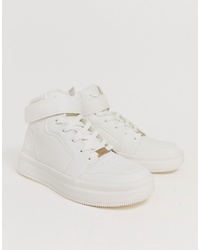 Bershka Join Life High Top Trainer In White