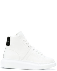 Natural - Save 8% Alexander McQueen Leather High Top Sneakers in White Womens Shoes Trainers High-top trainers 