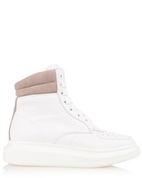 Alexander McQueen Leather And Suede High Top Trainers