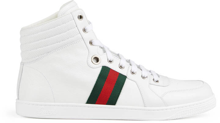 Gucci Leather High Top Sneaker, $595 | | Lookastic