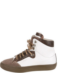 Salvatore Ferragamo Leather Textured Sneakers