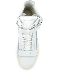 Giuseppe Zanotti Matte Leather High Top Sneaker White