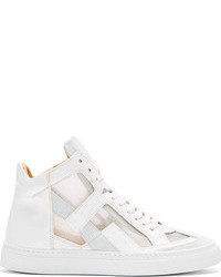 Maison Martin Margiela Mm6 White Cut Out Iris High Top Sneakers