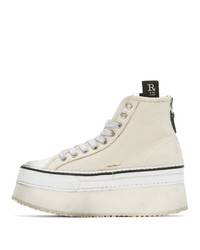 R13 Off White Platform High Top Sneakers