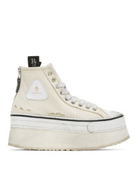 R13 Off White Platform High Top Sneakers
