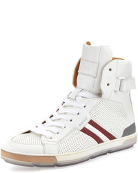Bally Perforated High Top Sneaker White