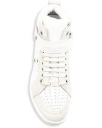 Jimmy Choo Perforated High Top Trainer Sneakers
