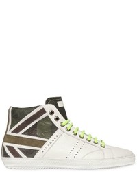 Richmond Grained Leather High Top Sneakers