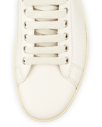 Tom Ford Russel Leather High Top Sneaker White