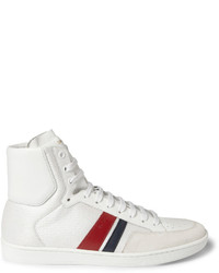 Saint Laurent Sl04h Leather And Mesh High Top Sneakers