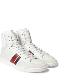 Saint Laurent Sl04h Leather And Mesh High Top Sneakers