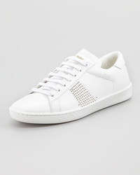 Saint Laurent Studded Sneaker White