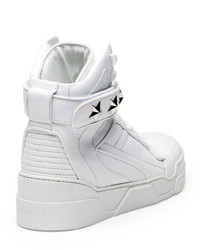 Givenchy Tyson Cap Toe Leather High Top Sneaker White