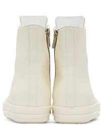 Rick Owens White High Top Sneakers