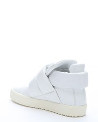 Giuseppe Zanotti White Leather Padded London High Top Sneakers