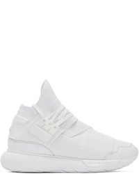 Y-3 White Neoprene Qasa High Top Sneakers