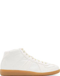 Maison Margiela White Woven Replica High Top Sneakers