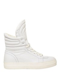 Winged Leather High Top Sneakers