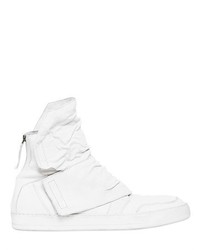 Wrinkled Goat Leather High Top Sneakers