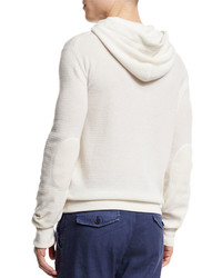 Ermenegildo Zegna Cashmere Hooded Pullover Sweater White