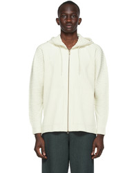 Homme Plissé Issey Miyake Off White Cotton Surface Hoodie