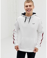 Hollister Side Taping Seagull Logo Hoodie In White