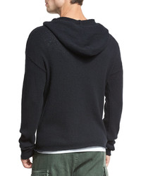 Vince Textured Cotton Pullover Hoodie