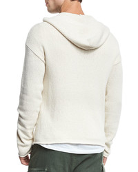 Vince Textured Cotton Pullover Hoodie