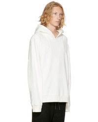 D.gnak By Kang.d White Cleaved Point Hoodie