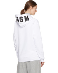 MSGM White Logo Hoodie
