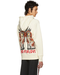 Gucci White Oversized Vintage Blind For Love Hoodie
