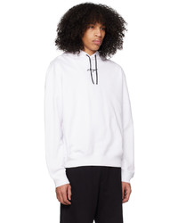 Hugo White Relaxed Fit Hoodie