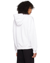 Hugo White Relaxed Fit Hoodie