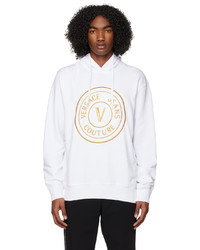 VERSACE JEANS COUTURE White V Emblem Hoodie