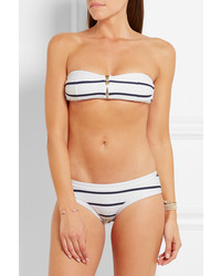 Heidi Klein Nantucket Striped Stretch Cloqu Bikini Briefs White