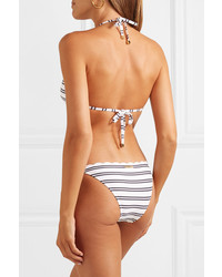 Heidi Klein Bequia Scalloped Striped Stretch Pique Triangle Bikini Top