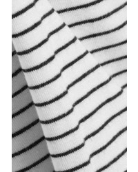 Frame Striped Stretch Modal Blend Jersey Top White