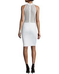French Connection Bette Sleeveless Mesh Inset Bodycon Dress White