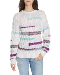 Tanya Taylor Lora Stripe Cable Knit Sweater