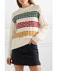 Rag & Bone Mindy Striped Cable Knit Wool Sweater