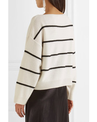 Vince Striped Cashmere Sweater Ivory