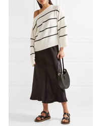 Vince Striped Cashmere Sweater Ivory