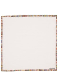 White Horizontal Striped Cotton Pocket Square