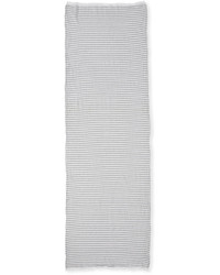 Eileen Fisher Textured Organic Cotton Striped Scarf