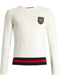 Gucci Badge Appliqu Cotton Sweater