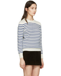 Saint Laurent Ivory Grunge Striped Sweater